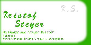 kristof steyer business card